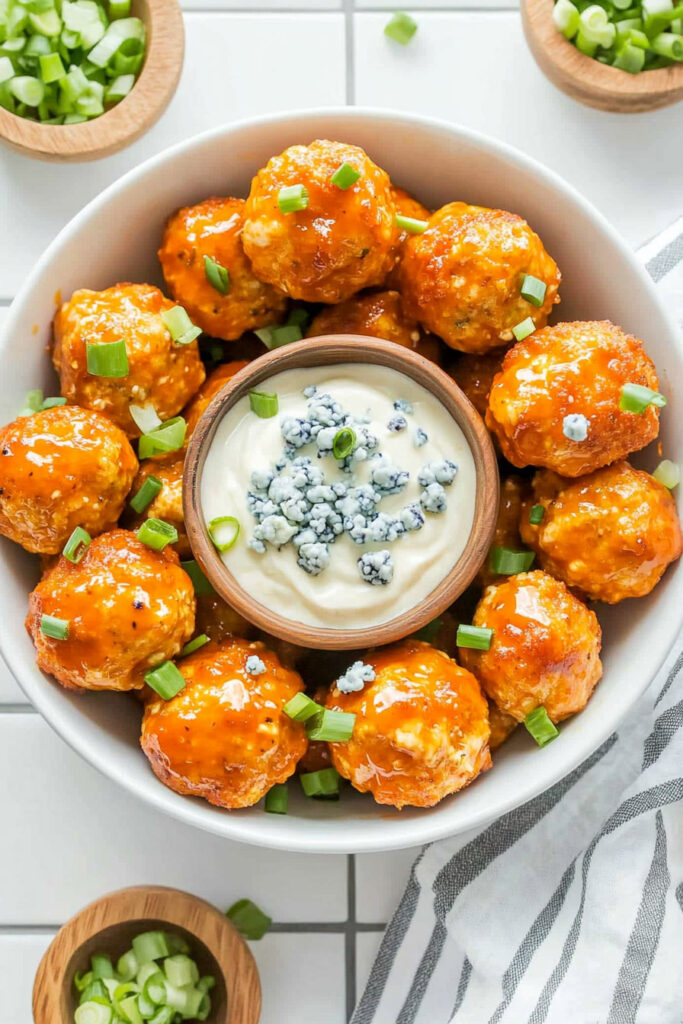 Buffalo Chicken Meatballs for Serving