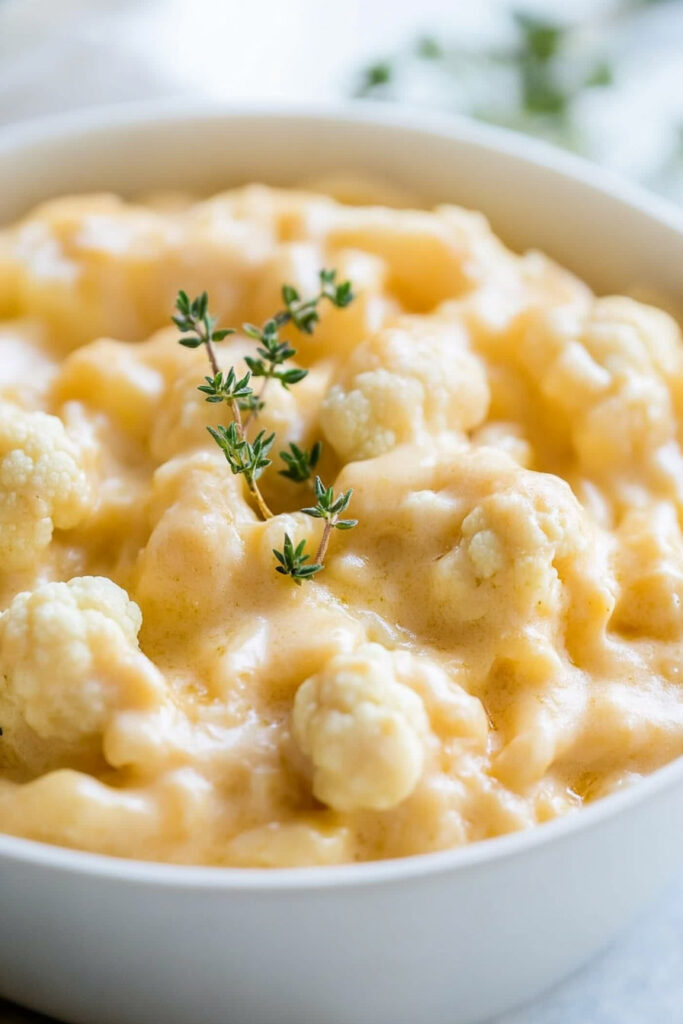 Combining Cauliflower Mac and Cheese