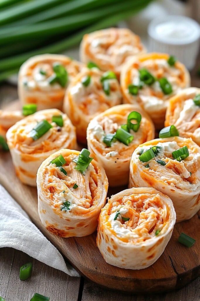 Instructions for Buffalo Chicken Tortilla Roll Ups