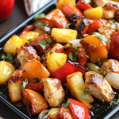 Keto Sweet & Sour Chicken Sheet Pan Meal