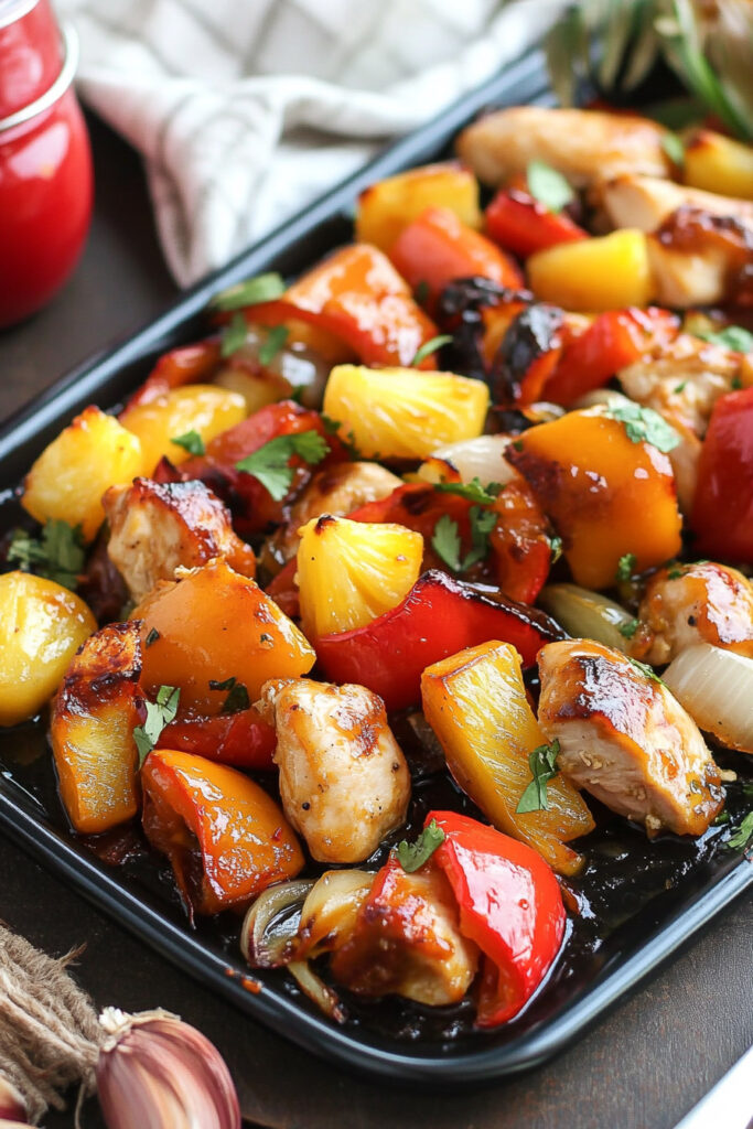 Keto Sweet & Sour Chicken Sheet Pan Meal