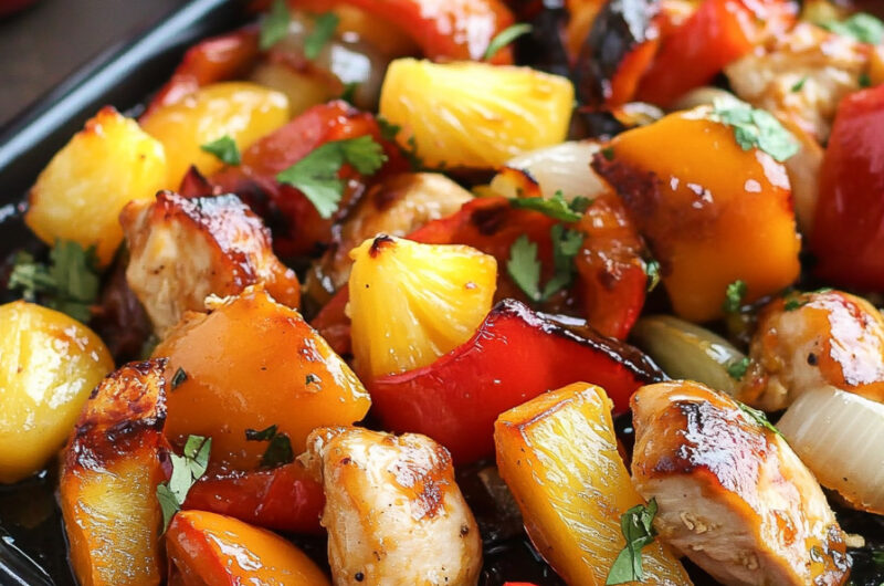 Keto Sweet & Sour Chicken Sheet Pan Meal