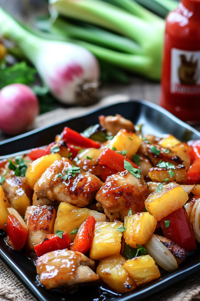 Preparation Keto Sweet & Sour Chicken Sheet Pan Meal