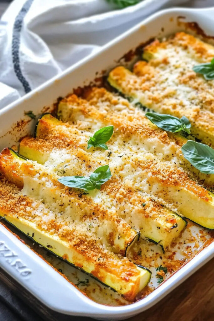 Preparation Steps Baked Parmesan Zucchini