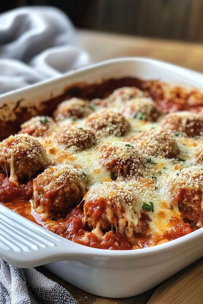 Preparation Steps Meatball Parmesan Casserole