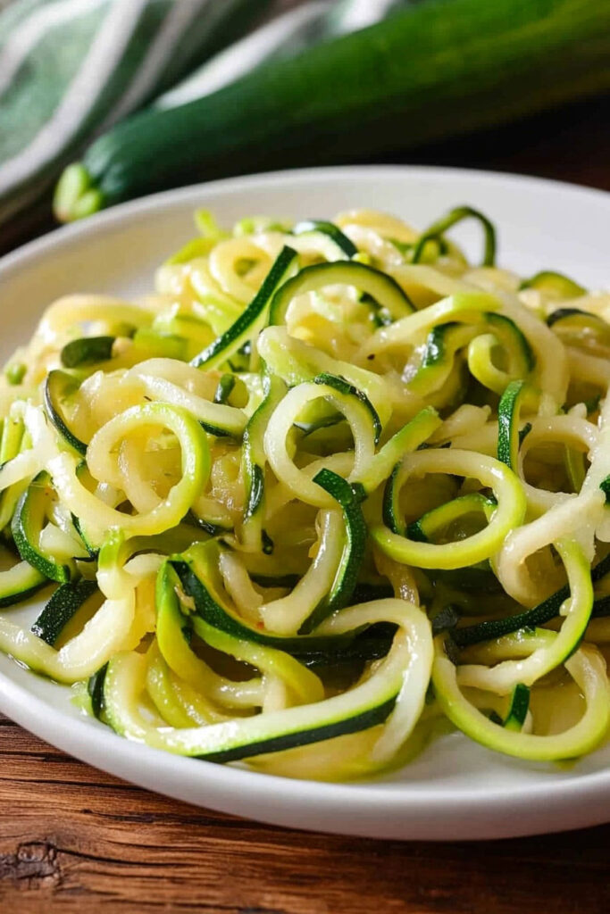 Preparation Stir Fry Zucchini Noodles