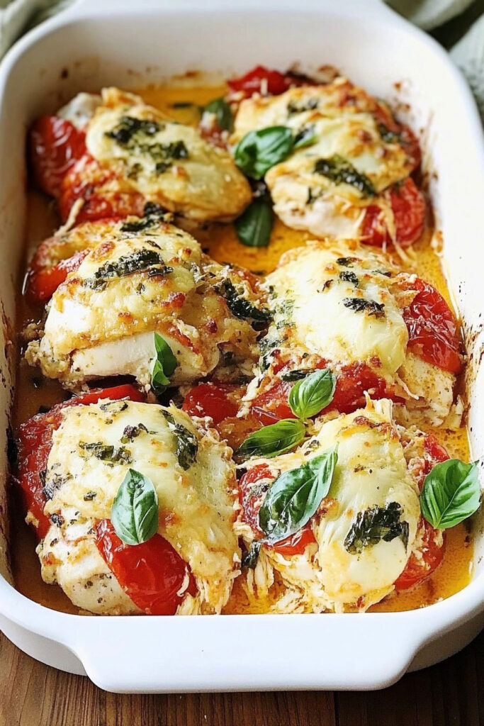 Serve the Tomato Basil Artichoke Baked Chicken