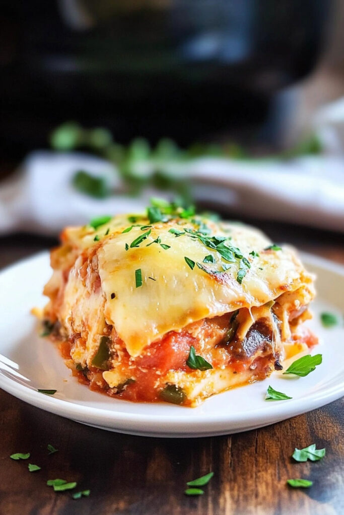 Serving Low Carb Lasagna