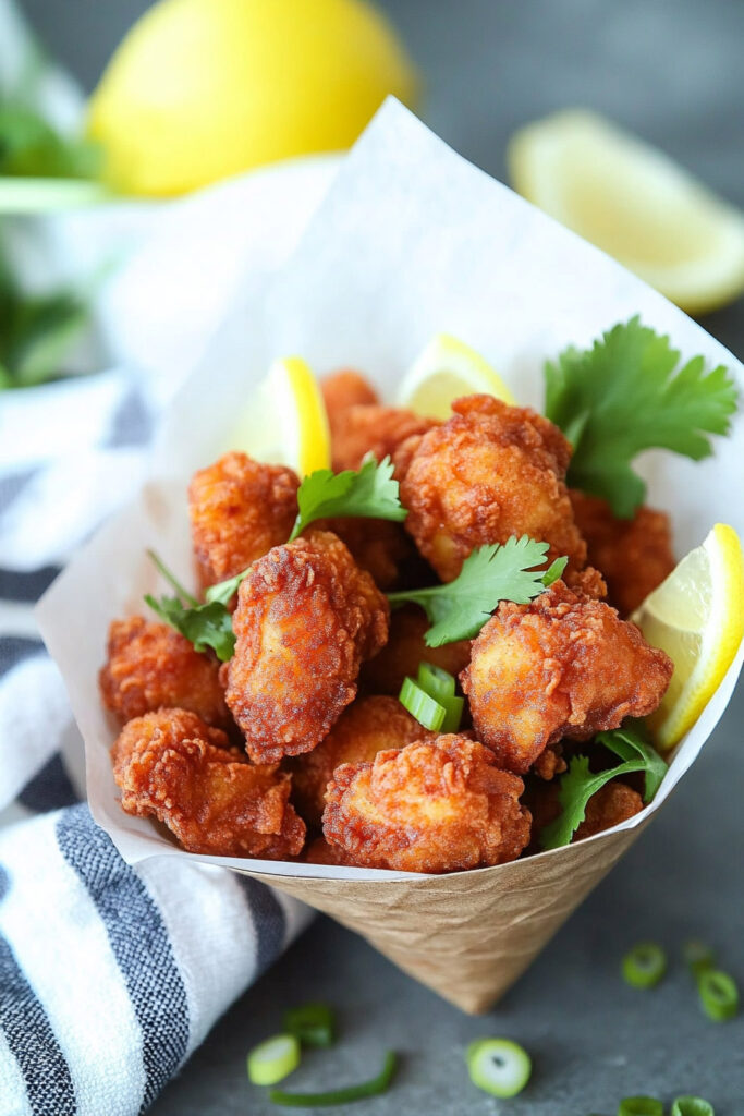 Serving the Chicken Karaage