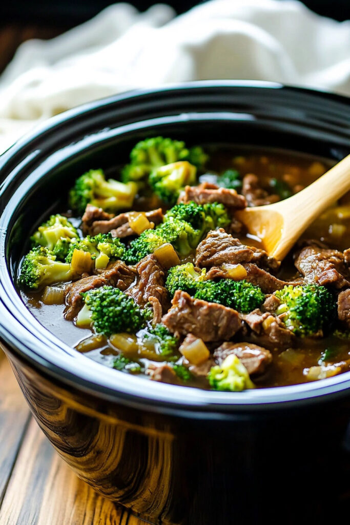 Slow Cook Crock Pot Beef and Broccoli