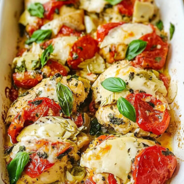 Tomato Basil Artichoke Baked Chicken