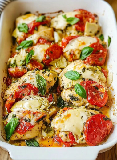 Tomato Basil Artichoke Baked Chicken